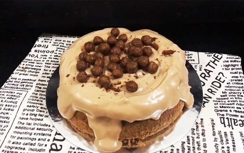 Milo cake with cheese cream