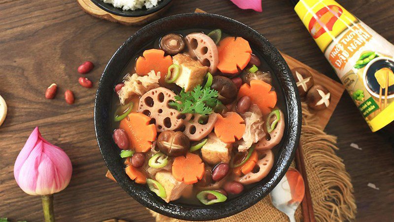 Carrot and lotus root soup