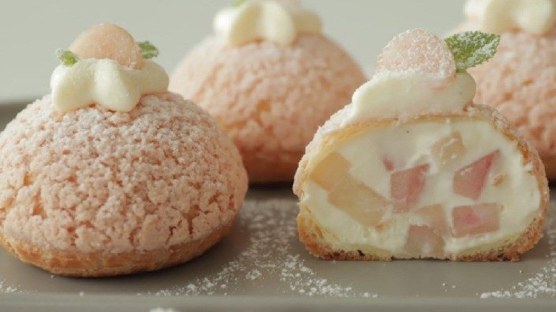 Peach cream puff