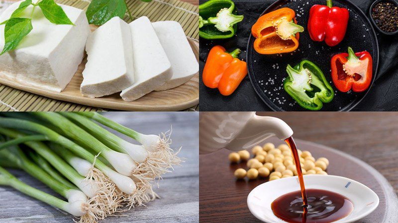 Ingredients for Fried Tofu with Soy Sauce