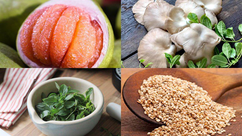 Ingredients for vegetarian grapefruit salad