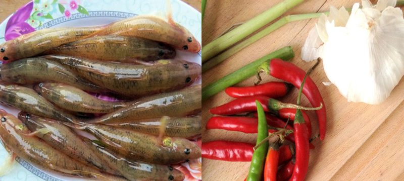 Ingredients for fried goby fish