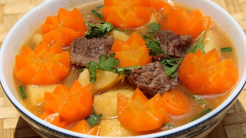 Carrot potato beef soup