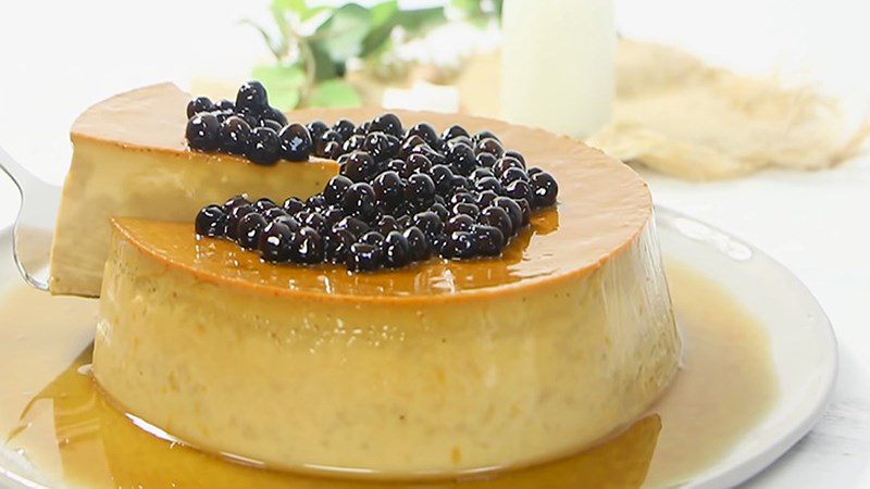 Black sugar pearl milk flan