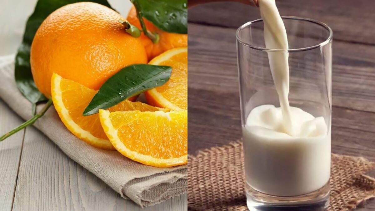 Ingredients for orange milk dish