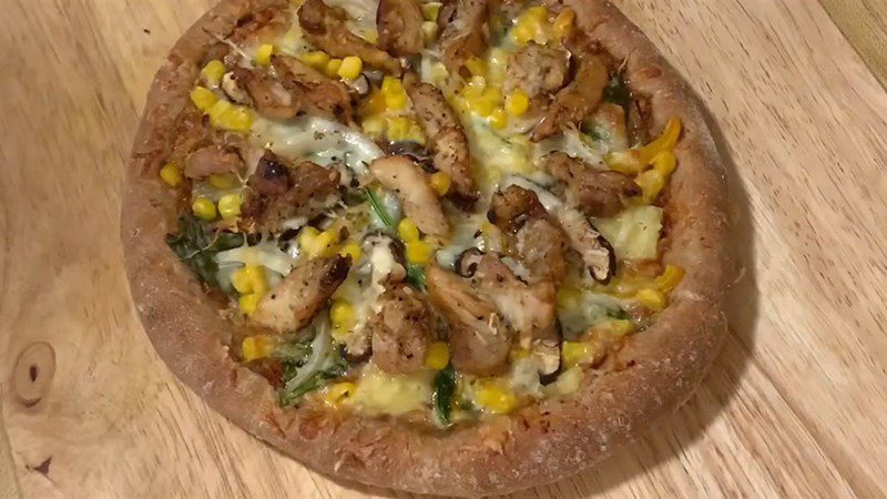 Whole grain pizza without kneading