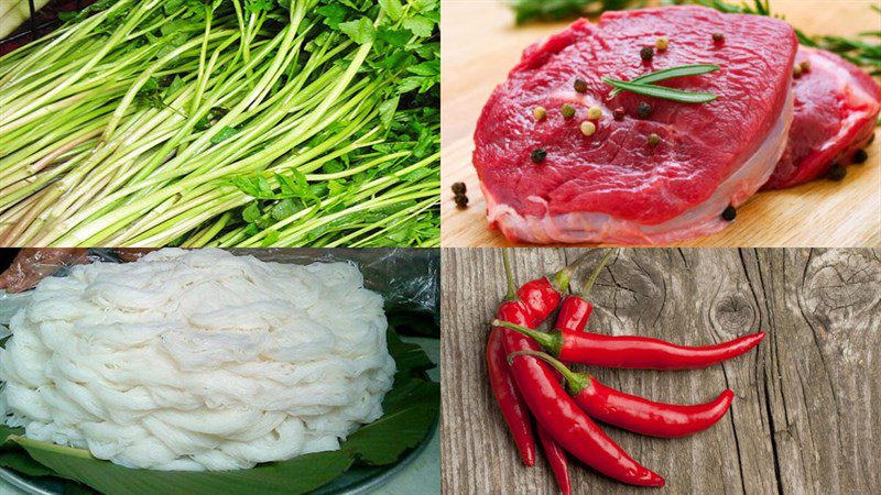 Ingredients for the dish 2 ways to make fried noodles with celery