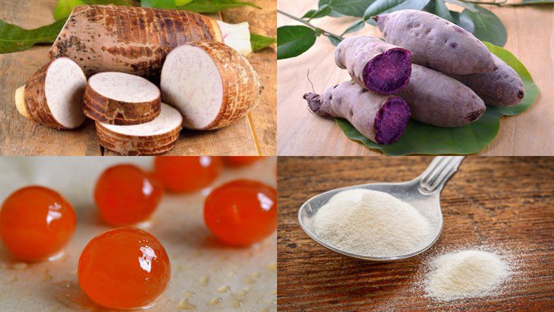 Ingredients for the mooncake jelly with taro filling