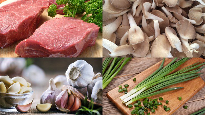 Ingredients for stir-fried oyster mushrooms with pork, stir-fried oyster mushrooms with eggs