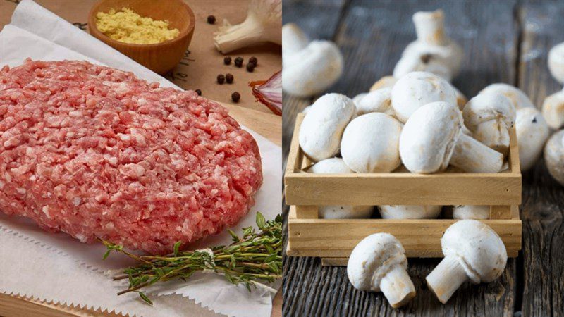 Ingredients for stuffed fat mushroom dish