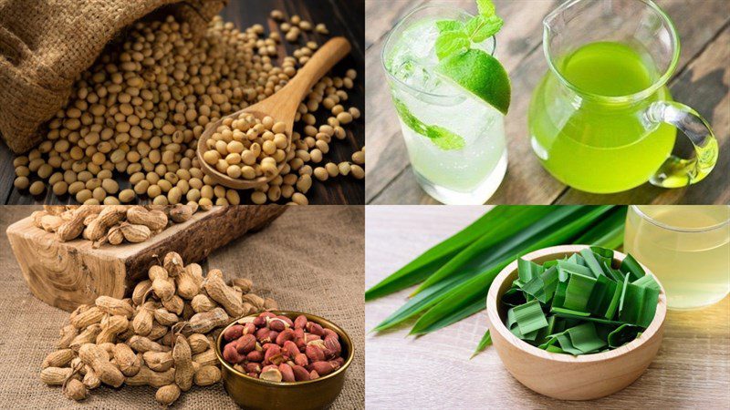 Ingredients for mint soybean milk dish