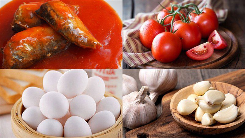 Ingredients for sardines in tomato sauce