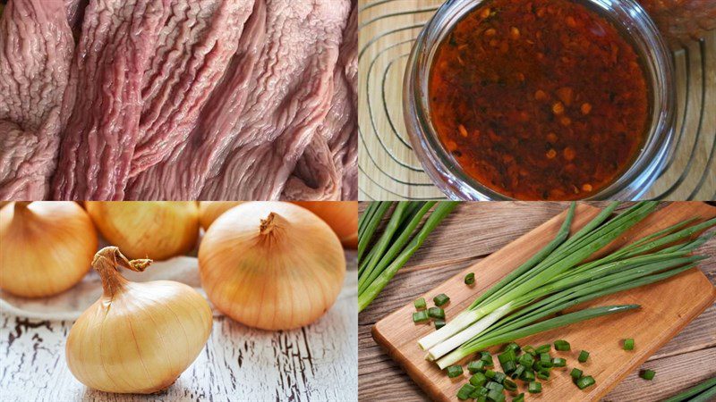 Ingredients for stir-fried tuna belly with satay