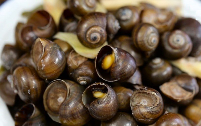 Steamed giant snails with ginger and lemongrass