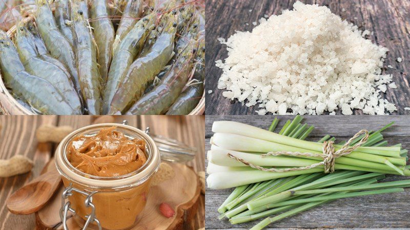 Ingredients for salted shrimp dish