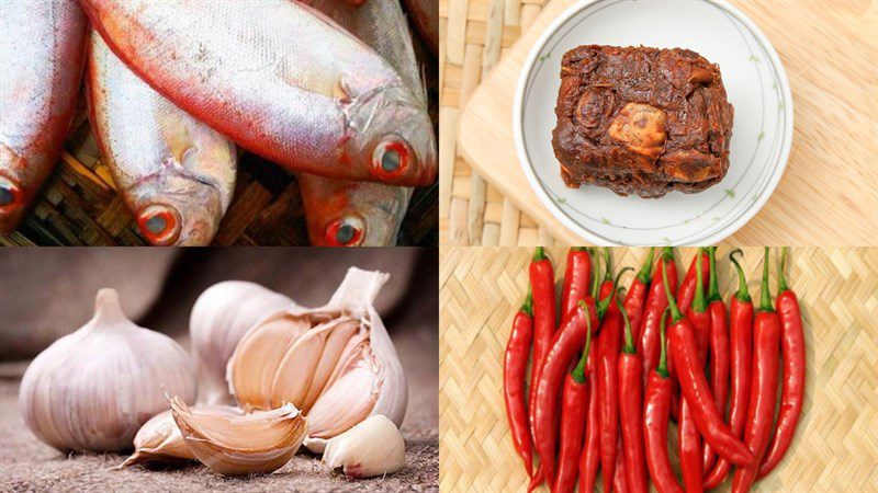 Ingredients for fried fish with tamarind sauce