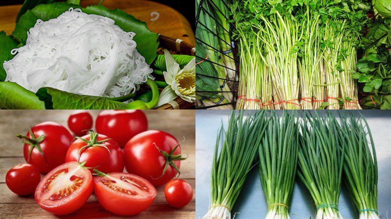 Ingredients for the dish 2 ways to make stir-fried noodles with celery