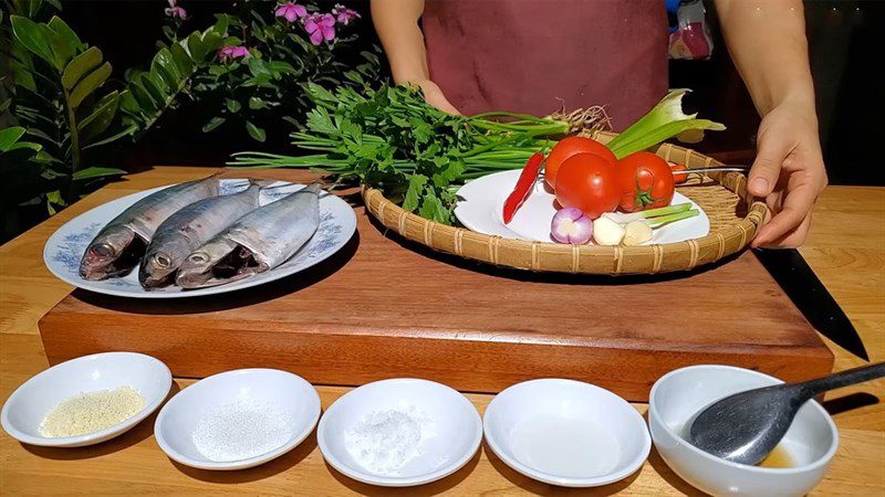 Ingredients for mackerel soup