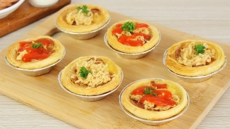 Cheese pork floss egg tart