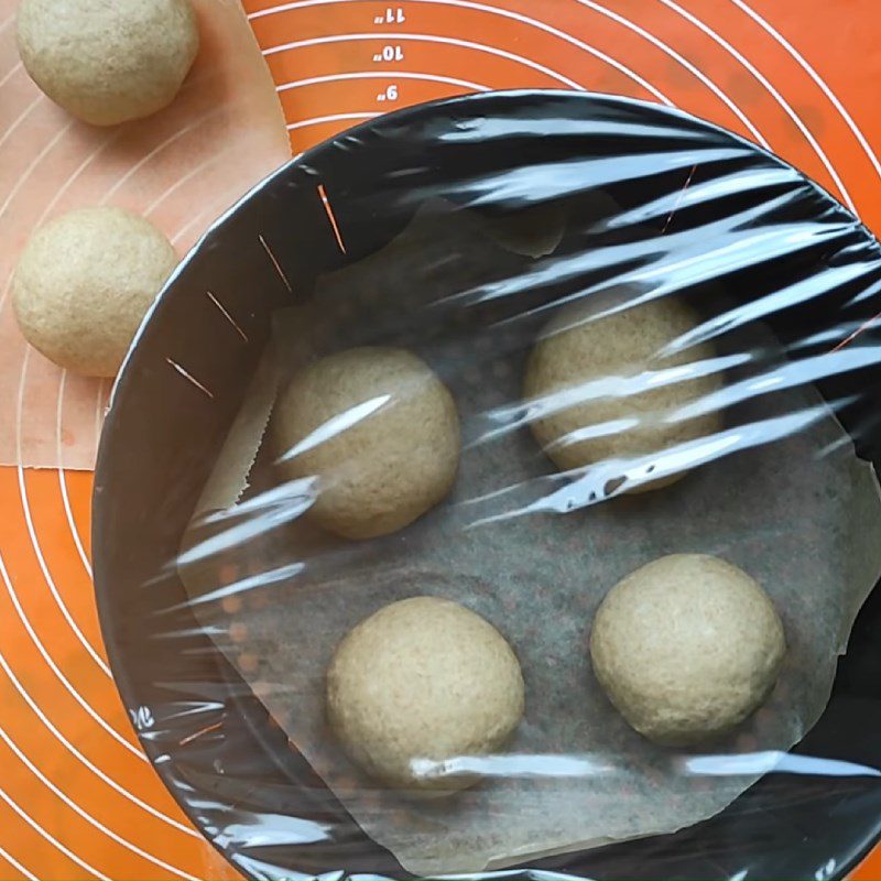 Step 4 Dividing the dough and proofing the dough for the second time Whole Wheat Butter Bread using an air fryer