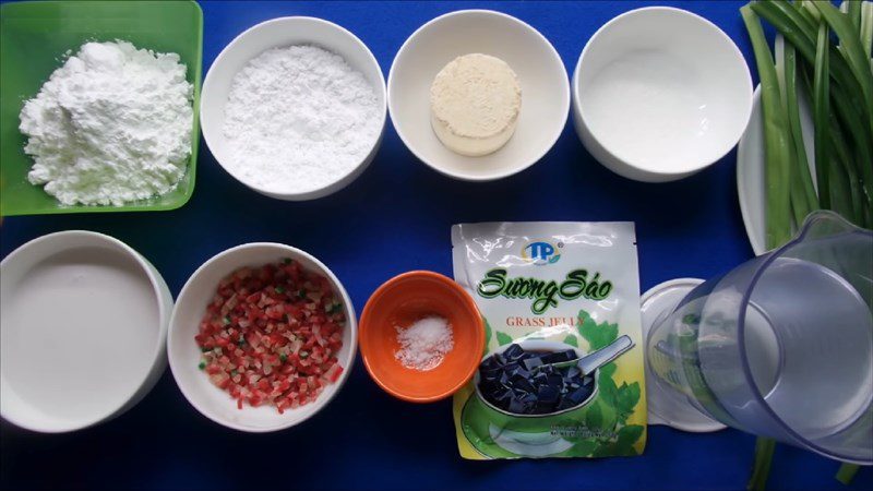 Ingredients for chewy cake with agar