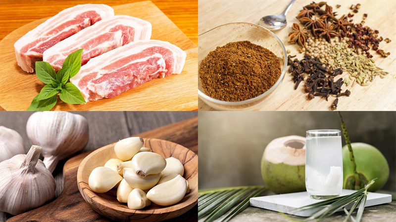 Ingredients for five-spice braised meat dish