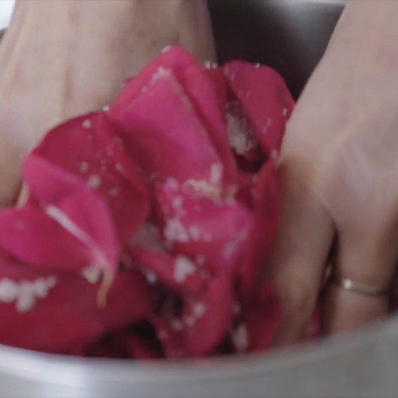 Step 3 Mashing the Rose Petals Fresh Rose Petal Jam