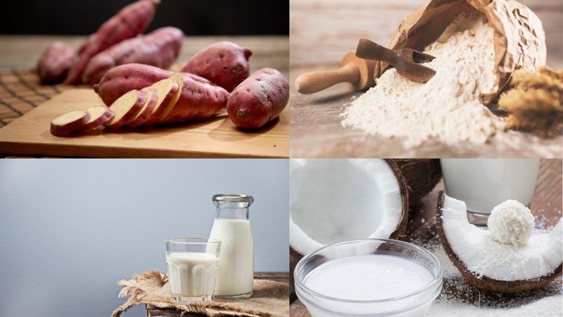 Ingredients for sweet potato noodle dish