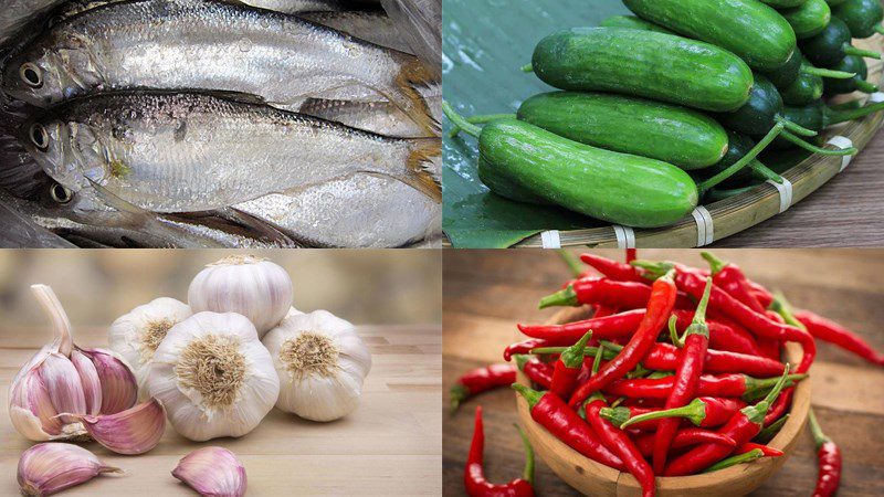 Ingredients for crispy fried sardines dish