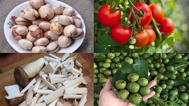 Ingredients for vegetarian sour jackfruit soup