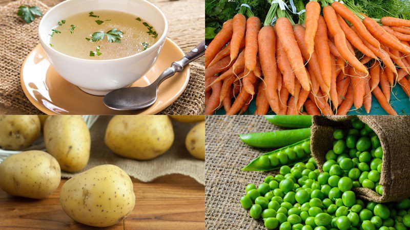 Ingredients for mixed vegetable soup