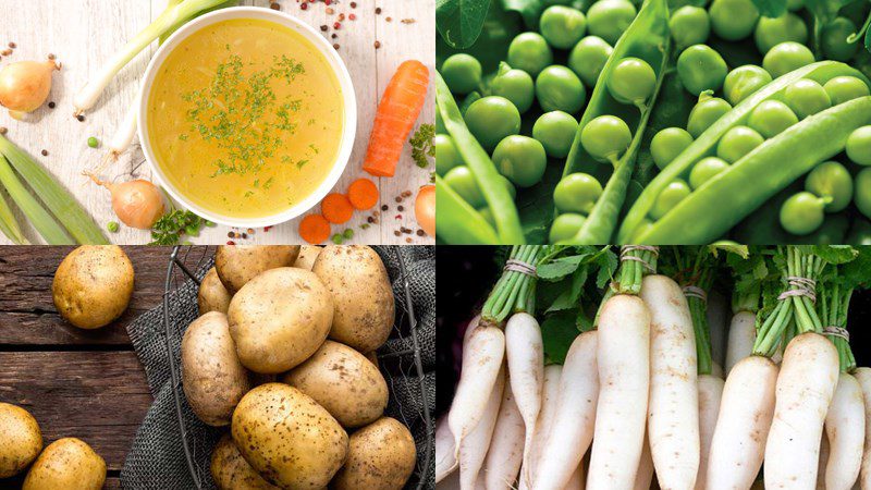 Ingredients for mixed vegetable soup