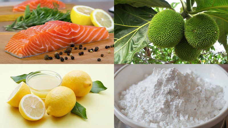 Ingredients for crispy sake salmon dish