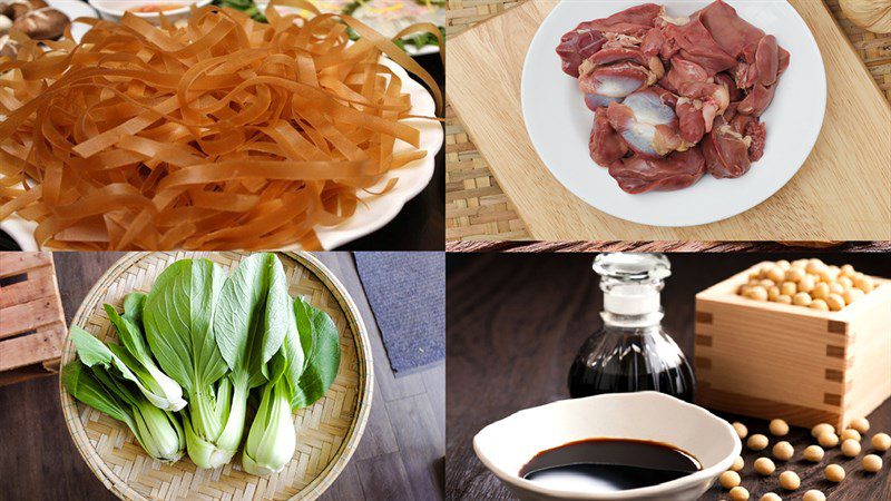 Ingredients for the dish and how to make fried rice noodle with chicken intestines