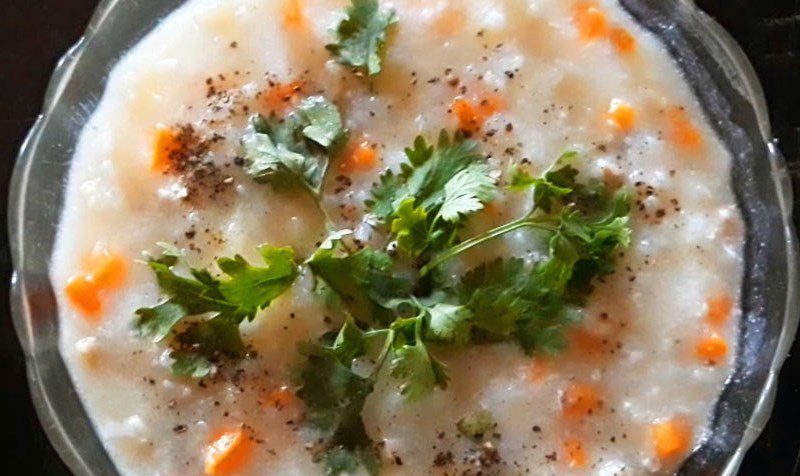 Carrot minced meat porridge