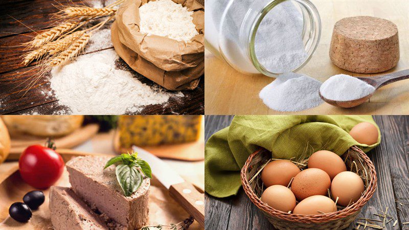 Ingredients for fried paté buns