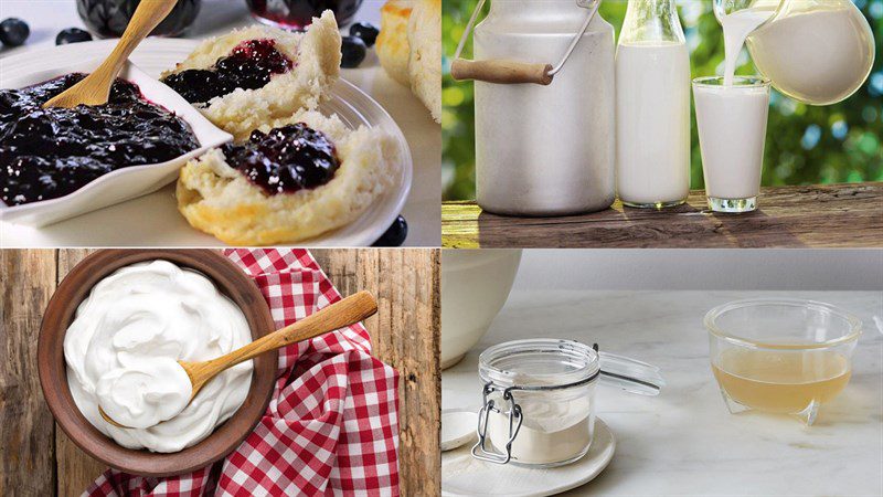 Ingredients for blueberry panna cotta, strawberry blueberry panna cotta