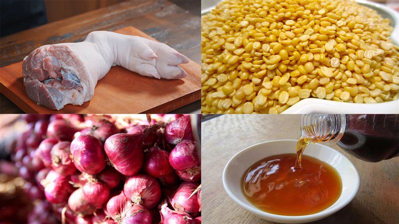 Ingredients for 2 ways to cook pork knuckle soup