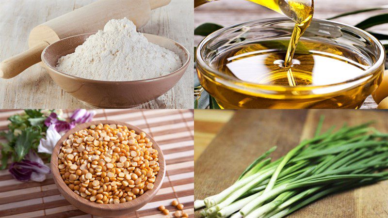 Ingredients for green bean cake