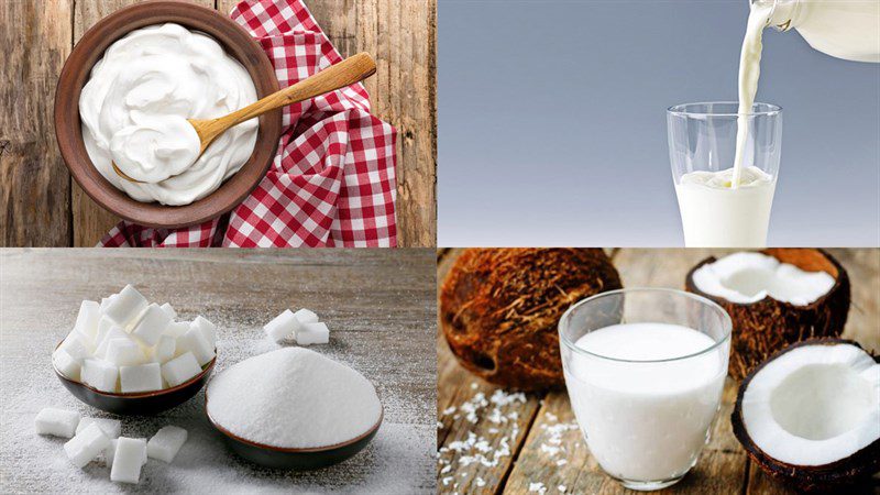 Ingredients for coconut milk cake