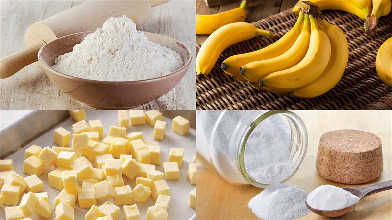 Ingredients for banana sponge cake using a rice cooker