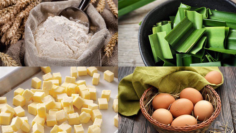 Ingredients for pandan layer cake