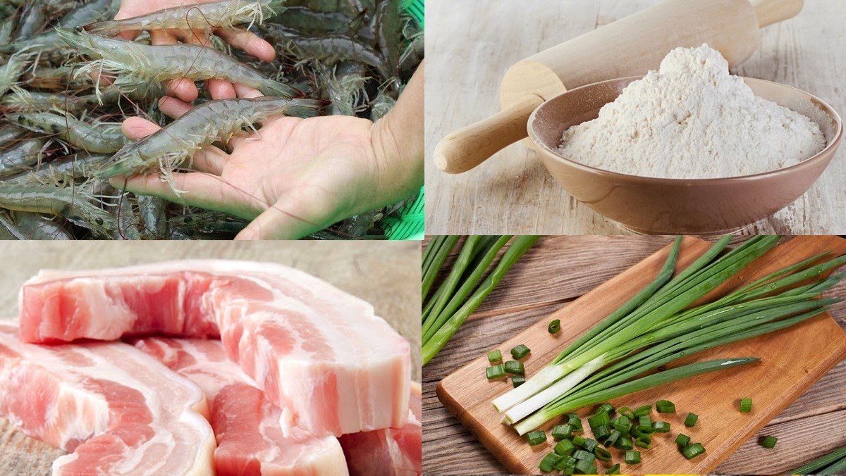 Ingredients for the dish steamed rice cake without banana leaves