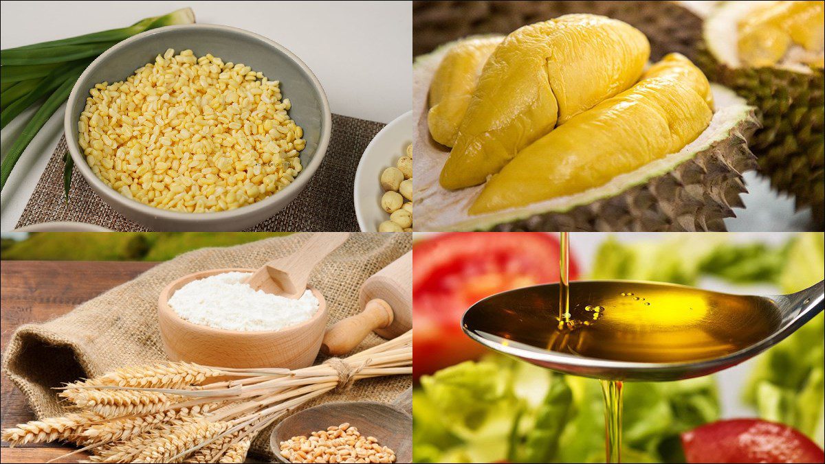 Ingredients for the durian mung bean cake