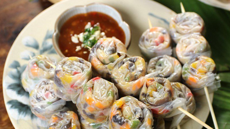 grilled rice paper rolls