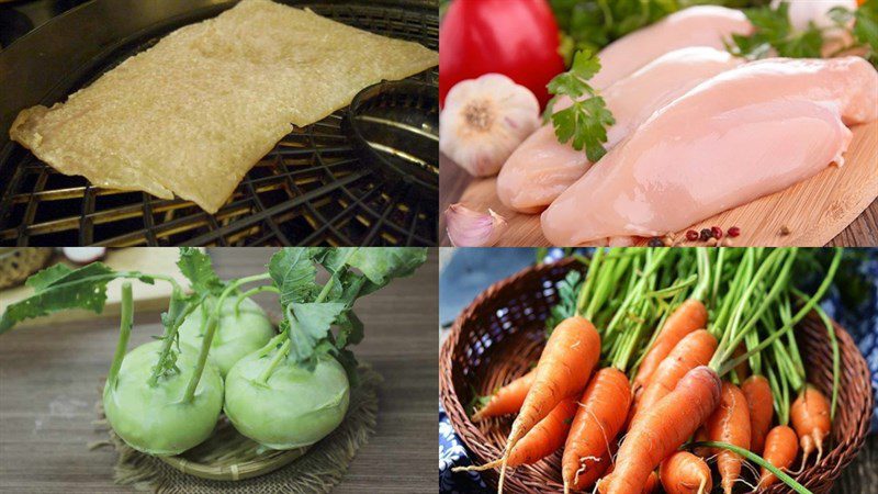 Ingredients for the dish of mixed vegetable soup