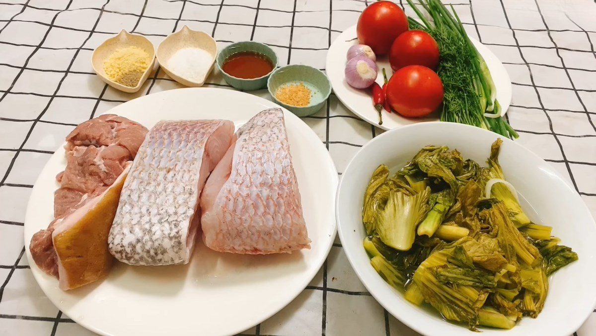 Ingredients for the northern sour melon fish dish