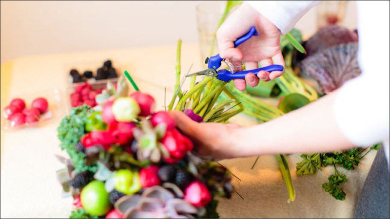 Step 5 how to make a flower bouquet from vegetables