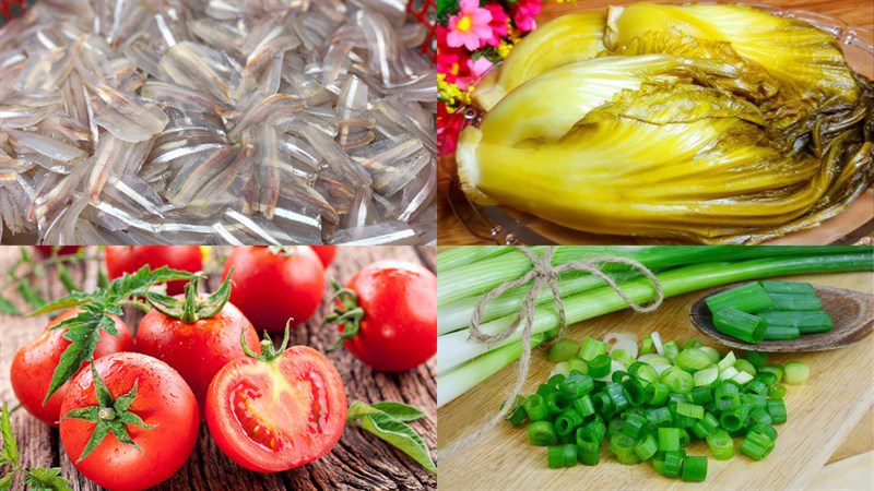 Ingredients for sour fish soup