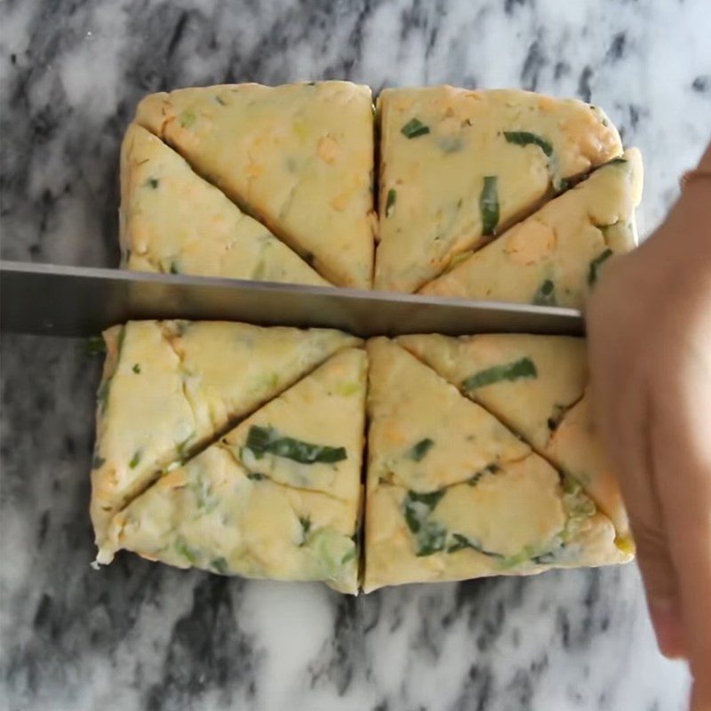 Step 3 Roll and cut the dough for savory cheese and onion scones